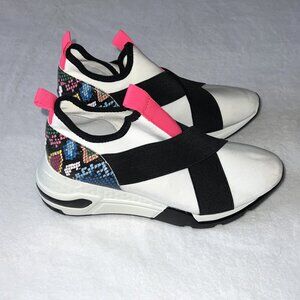 Steve Madden Cryme Multi Snake Sneakers – Black & Pink – Size 8